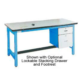 Pro-Line 60 X 30 HD6030PL-HDLE-L14 Fixed Height Heavy Duty Workbench Laminate Safety Edge Top Blue HD6030PL-HDLE-L14
