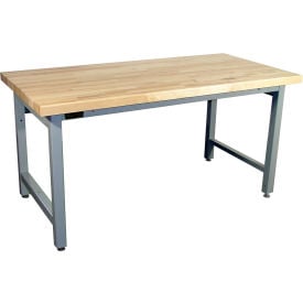 Pro-Line Adj Height Heavy Duty Workbench Maple Butcher Block Safety Edge Top 72