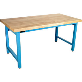 Pro-Line Adj Height Heavy Duty Workbench Maple Butcher Block Safety Edge Top 72