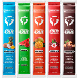 Tiempo Extra™ Electrolyte Replacement Freezer Pops 5 Latin Inspired Flavors 3 oz. 150/Case 70-TEPOPS