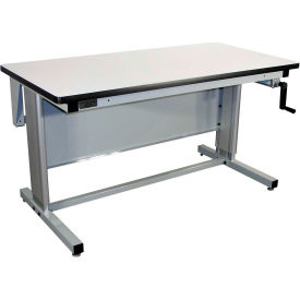 Pro-Line 72 x 30 EL7230PL-A31 Ergoline Hand Crank Height Adjustable Workbench Plastic Laminate Top EL7230PL-A31