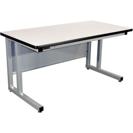 Pro-Line 72 x 30 CHD7230C-A31 Fixed Height Cantilever Heavy Duty ESD Laminate Workbench- Gray CHD7230C-A31