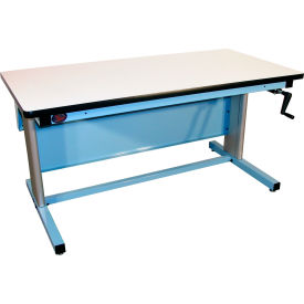 Pro-Line Hand Crank Adjustable Height Workbench with ESD Laminate Ergo Legs 72