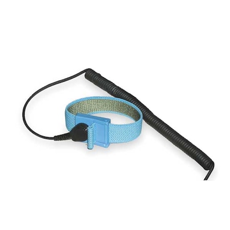 ESD Wrist Strap, 4 W x 4 D x 1/4 H, Blue MPN:04563