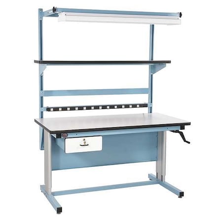 Hand Crank Ergonomic Work Benches, Laminate, 60