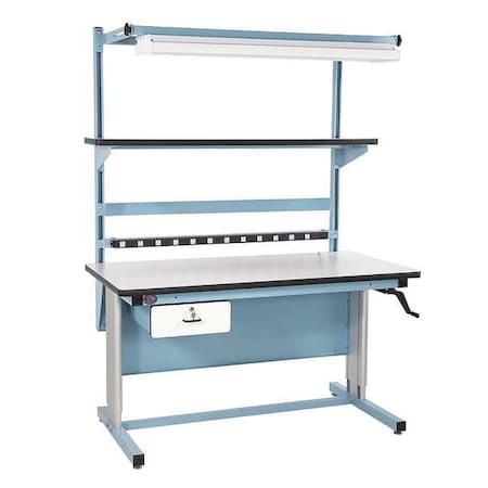 Hand Crank Ergonomic Work Benches, Laminate, 72