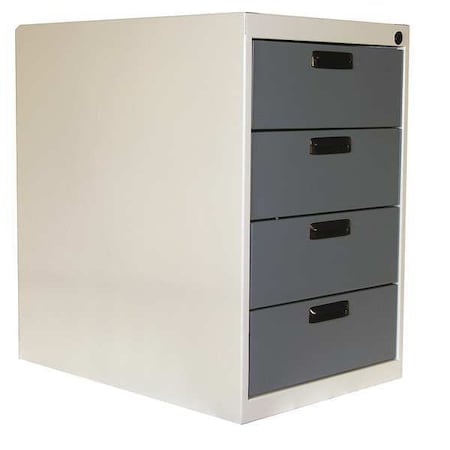 Drawer Pedestal, 26Wx26Dx26 H, White/Blue MPN:C4-626-627-607