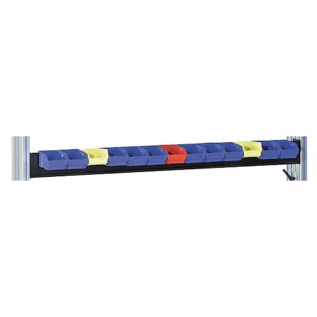 Bin Rail, 72 W x 1/1/2002 D x 6 H, Black MPN:DNBH72