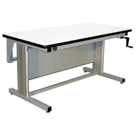 Hand Crank Height Adjustable Work Bench, ESD Laminate, 30