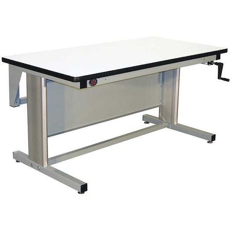 Hand Crank Height Adjustable Work Bench, Laminate, 30