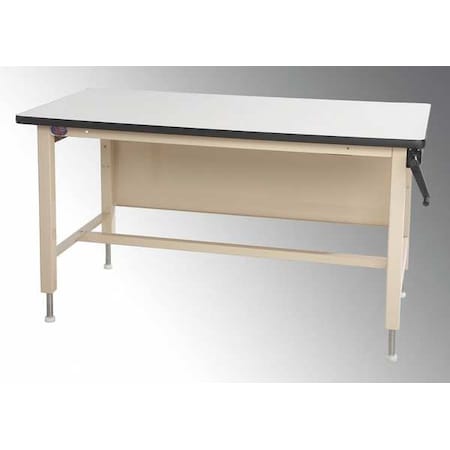 Hand Crank Workbench, ESD Laminate, 60 in W, 30 in to 42 in Height, 750 lb, Straight MPN:ELH6030C