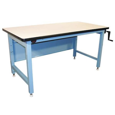 Hand Crank Workbench, ESD Laminate, 60 in W, 30 in to 42 in Height, 750 lb, Straight MPN:ELH6030C-L14