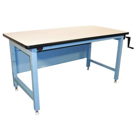 Hand Crank Workbench, Laminate, 60 in W, 30 in to 42 in Height, 750 lb, Straight MPN:ELH6030P-L14