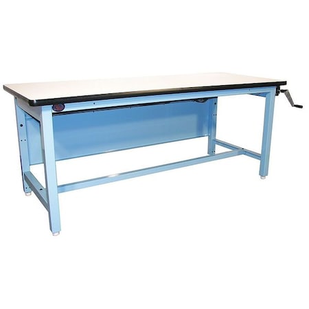 Hand Crank Workbench, ESD Laminate, 72 in W, 30 in to 42 in Height, 750 lb, Straight MPN:ELH7230C-L14