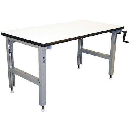 Hand Crank Workbench, Laminate, 60 in W, 30 in to 42 in Height, 750 lb, Straight MPN:IWELH6030P