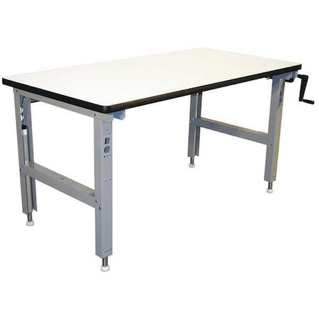 Hand Crank Workbench, ESD Laminate, 72 in W, 30 in to 42 in Height, 750 lb, Straight MPN:IWELH7236C
