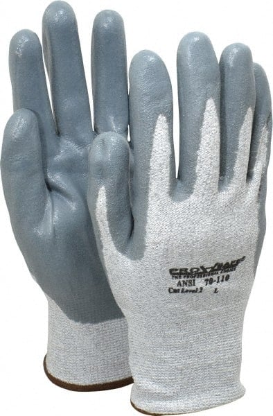 Cut, Puncture & Abrasive-Resistant Gloves: Size L, ANSI Cut A2, ANSI Puncture 3, Nitrile, Dyneema MPN:70-110-L