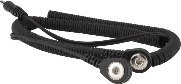 Grounding Cords, Cord Type: Coiled Cord , Anti-Static Equipment Compatibility: Grounding Wrist Strap , Resistor: No , Snap Fastener Size: 10.0  MPN:PS-10DUALWSCC