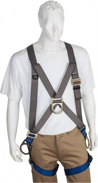 Fall Protection Harnesses: 350 Lb, Cross-Over Style, Size Universal, Polyester MPN:PS-HPT-30
