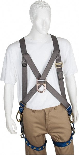 Fall Protection Harnesses: 350 Lb, Cross-Over Style, Size Universal, Polyester MPN:PS-HTB-30