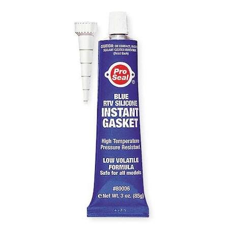 Sensor-Safe RTV Gasket Maker, 3 oz, Blue, Temp Range -75 to 500 Degrees F MPN:80006