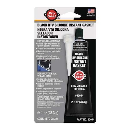 Gasket Maker RTV Gasket Maker, 1 oz, Black, Temp Range -75 to 500 Degrees F MPN:80044