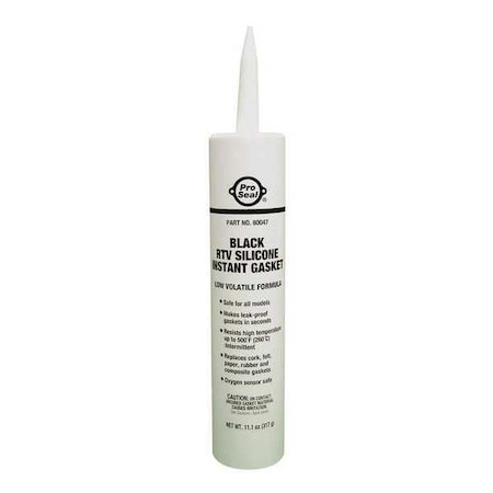 Oil-Resistant RTV Gasket Maker, 11.1 oz, Black, Temp Range -75 to 500 Degrees F MPN:80047
