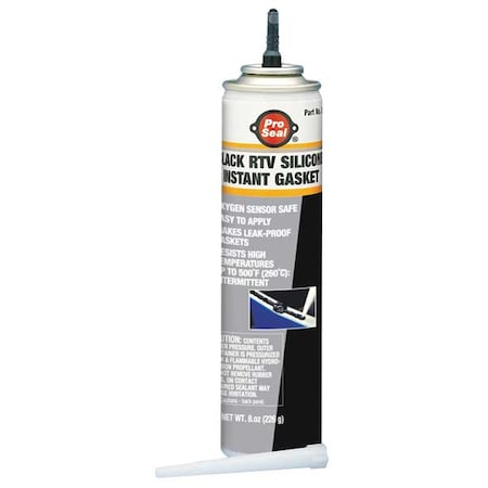Oil-Resistant RTV Gasket Maker, 8 oz, Black, Temp Range -75 to 500 Degrees F MPN:80049