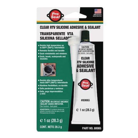 Sealant Gasket Sealant, 1 oz, Clear, Temp Range -75 to 500 Degrees F MPN:80065