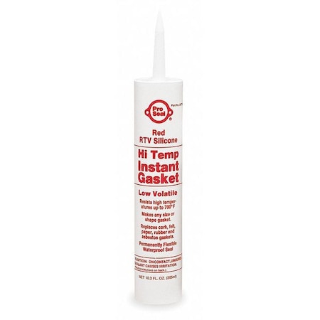 RTV Silicone Gasket Maker, Low Volatile Hi-Temp, 11.1 oz, Cartridge, Red MPN:80728