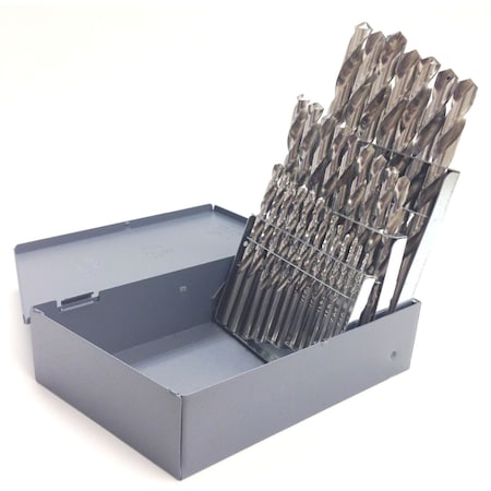 29 Piece 1/16-1/2 Bright High Speed Steel Jobber Drill Set USA MPN:5001-0029