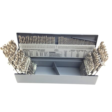 115 Piece Bright Finish High Speed Steel Jobber Drill Set - USA MPN:5001-0115