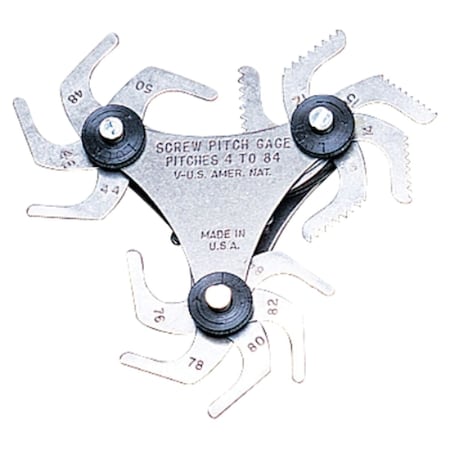 USA Made 51 Piece 4-84 TPI 60 Degree Screw Pitch Gage MPN:4901-0094