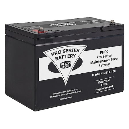 Sump Pump Battery, 12V DC, 100 Ah MPN:B12-100
