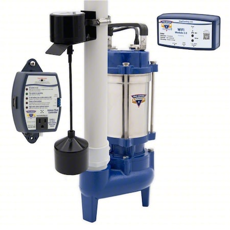 SewageEjectorPump, 10ft, 0.4hp, 115VAC MPN:E7040-VSC2-WiFi2