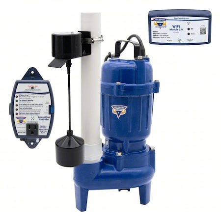 SewageEjectorPump, 10ft, 0.5hp, 115VAC MPN:E7055-VSC2-WiFi2