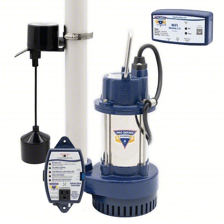 SubmersibleSumpPump, 10ft, 13in, 115VAC MPN:S3033-VSC2-WiFi2