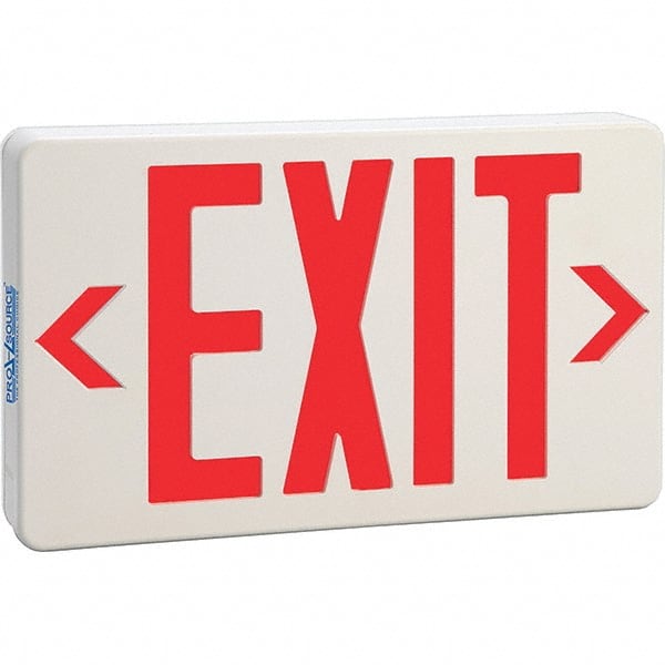 Illuminated Exit Signs, Number of Faces: 2 , Light Technology: LED , Letter Color: Red , Mount Type: Universal Mount , Housing Material: ABS  MPN:GX-200NR