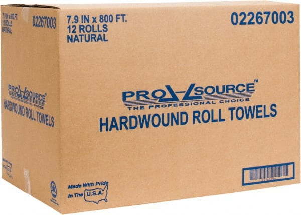 12 Qty 800 ' Hard Roll of 1 Ply Natural Paper Towels MPN:02267003