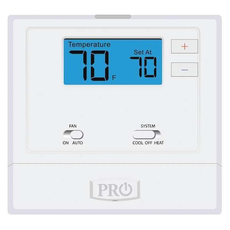 Non-Programmable Thermostat, 1 H, 1 C, Wall Mount, Hardwired/Battery, 24VAC MPN:T601-2