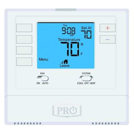 Non-Programmable Thermostat, 7, 5-1-1 Programs, 1 H, 1 C, Wall Mount, Hardwired/Battery, 24VAC MPN:T705