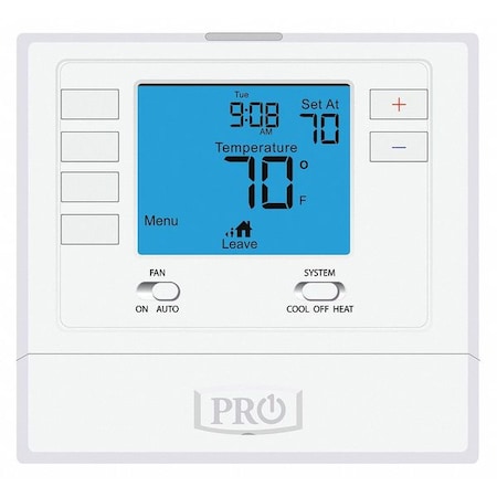 Mutely-Stage Gas, 7, 5-1-1 Programs, 2 H, 2 C, Wall Mount, Hardwired/Battery, 24VAC MPN:T715
