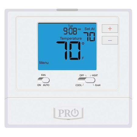Non-Programmable Thermostat, 2 H, 1 C, Wall Mount, Hardwired/Battery, 24VAC MPN:T721