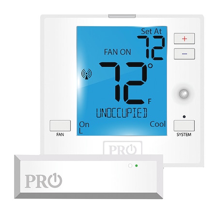 Wireless Low Voltage Thermostat, 0 Programs, 2 Heat Pump or 1 Conventional H, 1 C, 18V AC MPN:T731WO