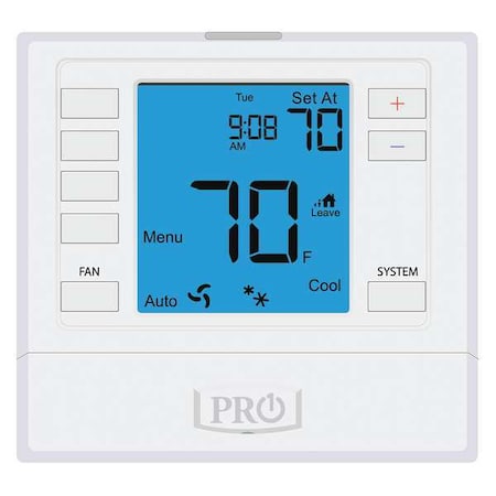 Non-Programmable Thermostat, 7, 5-1-1 Programs, 3 H, 2 C, Wall Mount, Hardwired/Battery, 24VAC MPN:T755