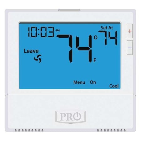 Non-Programmable Thermostat, 7, 5-1-1 Programs, 1 H, 1 C, Wall Mount, Hardwired/Battery, 24VAC MPN:T805