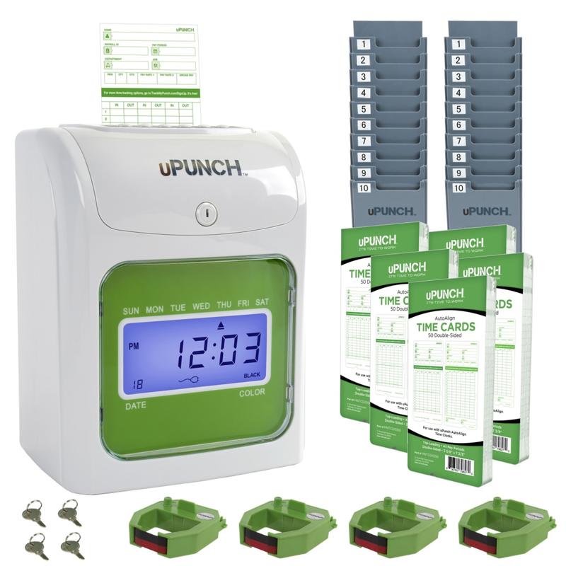 uPunch UB1000 Electronic Punch Card Time Clock Bundle MPN:HN5000