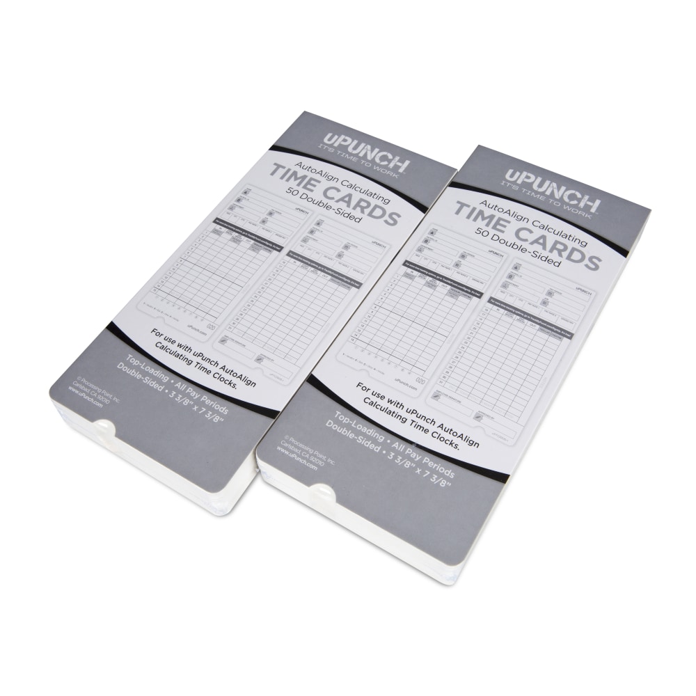 uPunch Time Cards, 2-Sided, 3.5in x 7.5in, Gray, Pack Of 100, HNTCL2100 MPN:HNTCL2100
