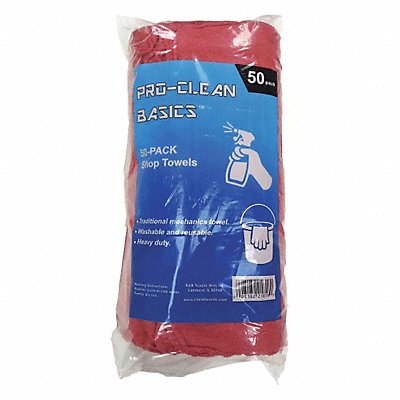 Red Shop Towels PK50 MPN:Z21816
