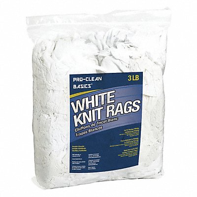 White T-Shirt Knit Rags 3 lb Bag MPN:Z99300